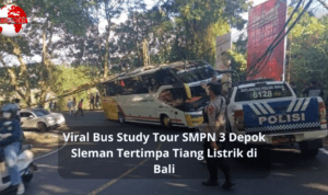 Bus Study Tour SMPN 3 Depok Sleman Tertimpa Tiang Listrik di Bali